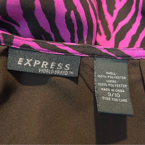 Vintage Express Pink Zebra Flowy Knee-Length Animal Print Skirt Size 9/10 MED - Picture 6 of 11